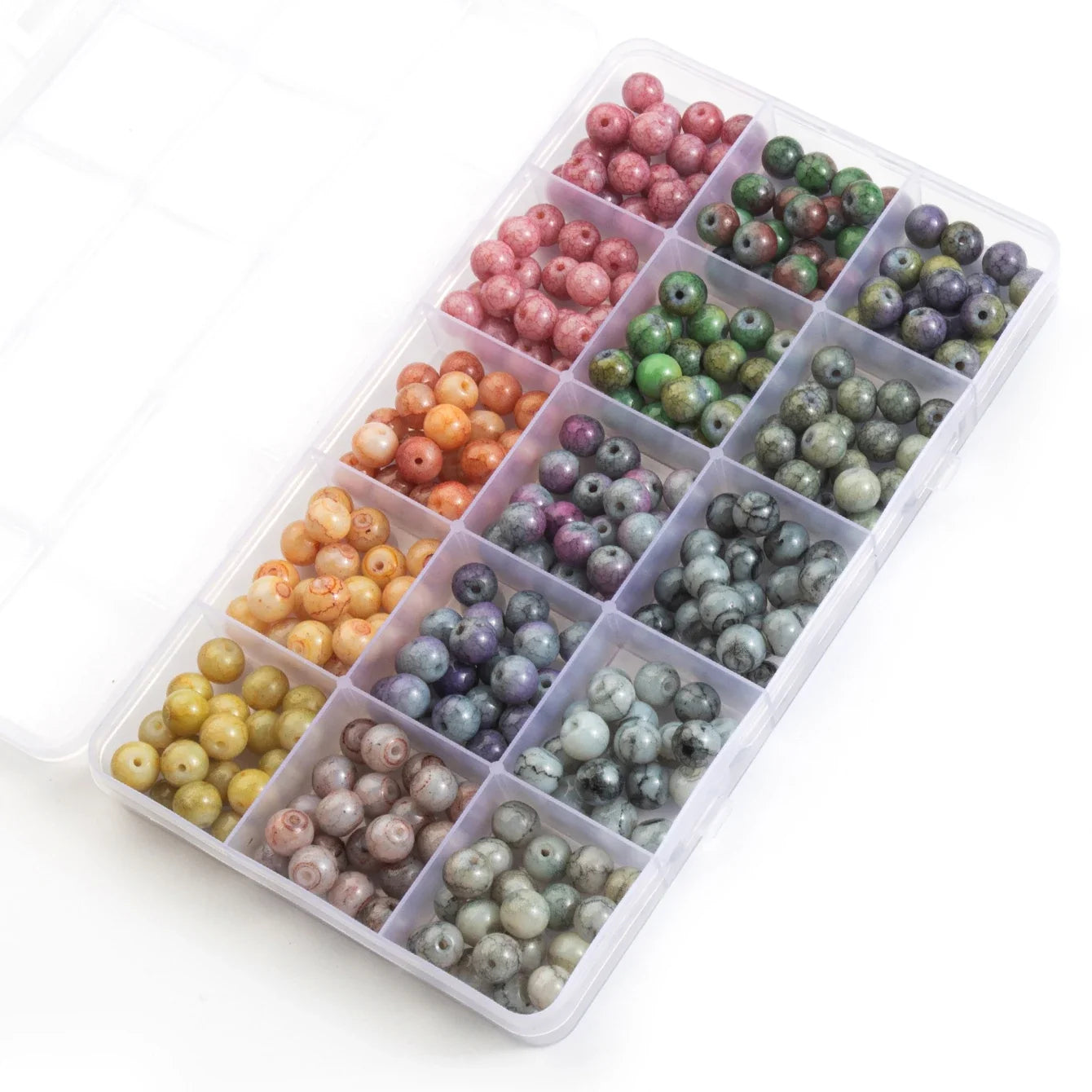 Glass Beads Bracelet Making Kit – 28 Colors 8mm Crystal & Gemstone Beads with DIY Jewelry Accessories
