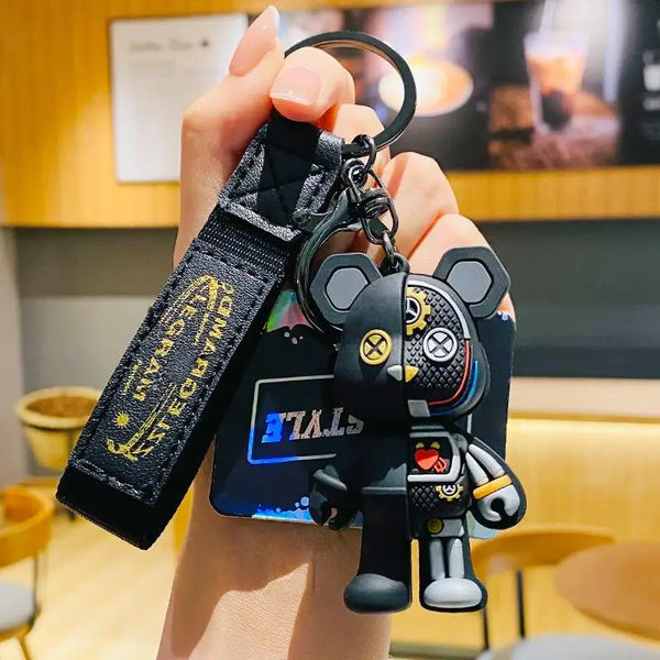 Cartoon Simple Mechanical Bear Cute Niche Doll Keychain Chain Bag Personalized Small Pendant Accessory Keychain Decorative Gifts