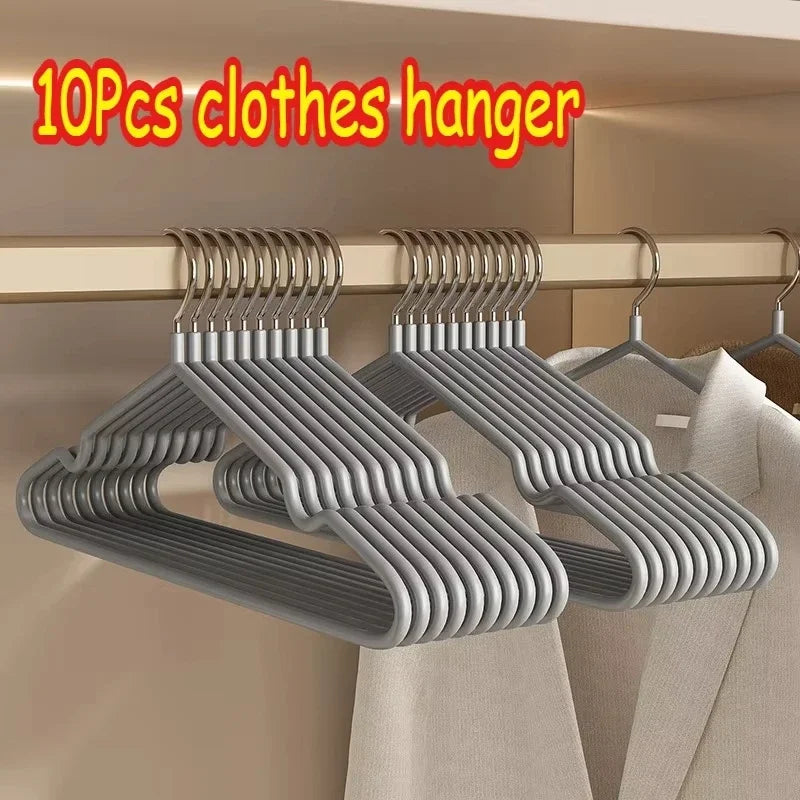 10PCS Metal Traceless Non-Slip Clothes Hangers – Strong Space Saver Rack