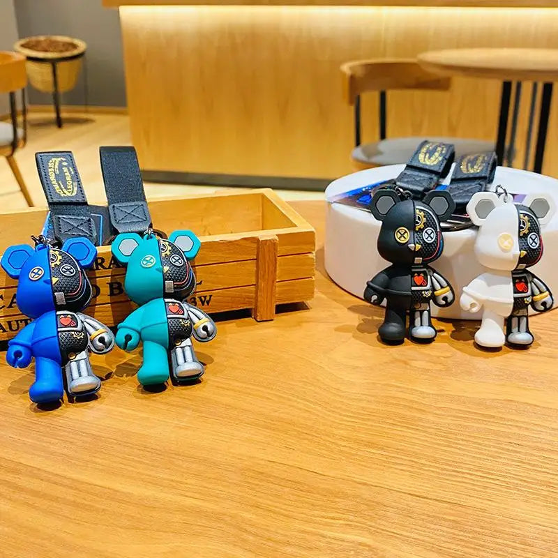 Cartoon Simple Mechanical Bear Cute Niche Doll Keychain Chain Bag Personalized Small Pendant Accessory Keychain Decorative Gifts