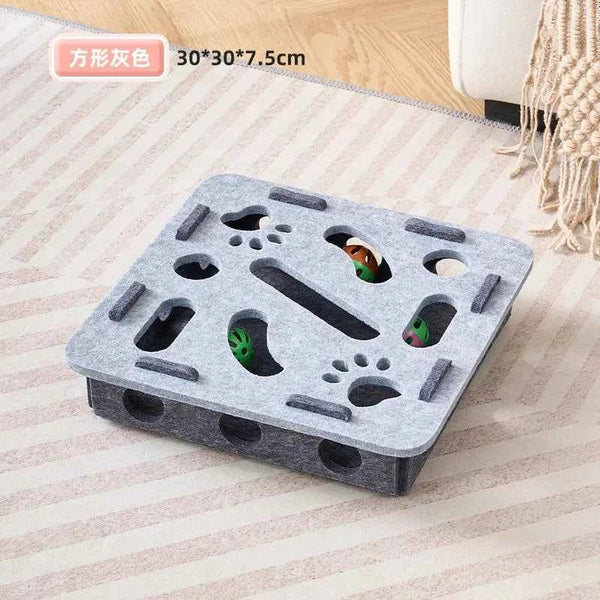 Interactive Cat Puzzle Toy with Sisal Scratching Post