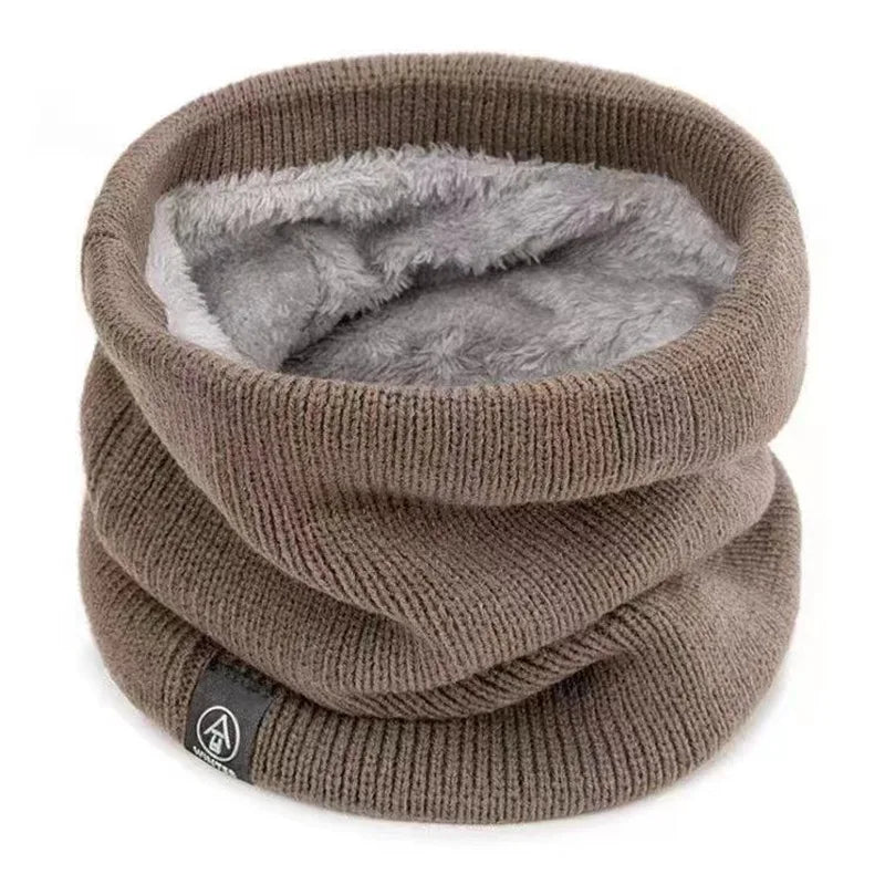 Warm Knitted Neck Gaiter for Men & Women – Thick Plush Winter Scarf, Windproof Tube Neck Warmer for Skiing, Running & Outdoor Sports