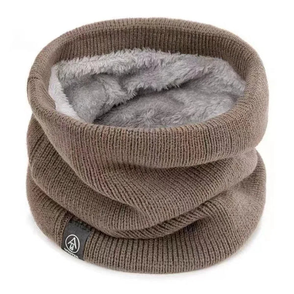 Warm Knitted Neck Gaiter for Men & Women – Thick Plush Winter Scarf, Windproof Tube Neck Warmer for Skiing, Running & Outdoor Sports