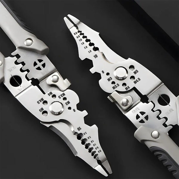 Multifunctional Electrician Pliers, 6-in-1 Wire Stripper Separator, Cutting and Crimping Tool for Cable Repair and Installation