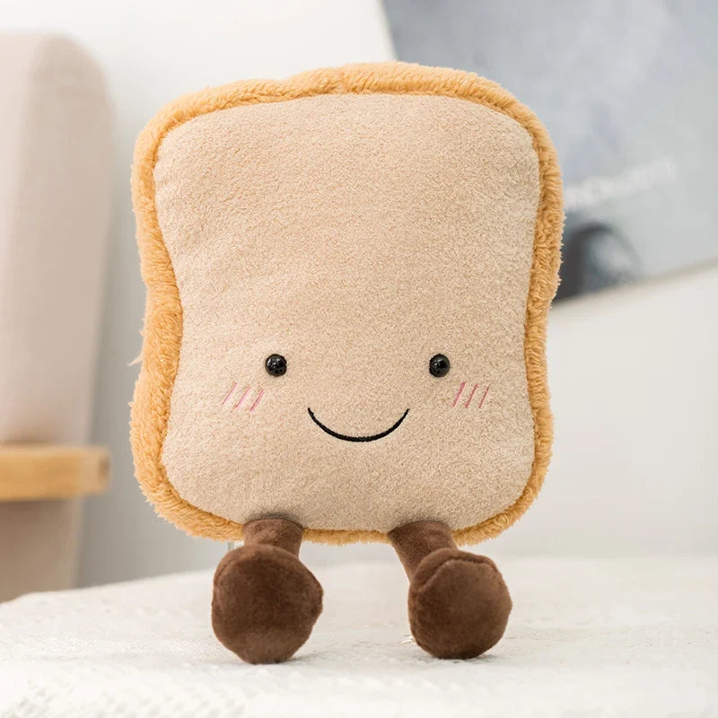 Cute Cartoon Egg & Toast Plush Toy – Breakfast Expression Stuffed Doll Pillow | Soft Baby Comfort Toy & Christmas Gift