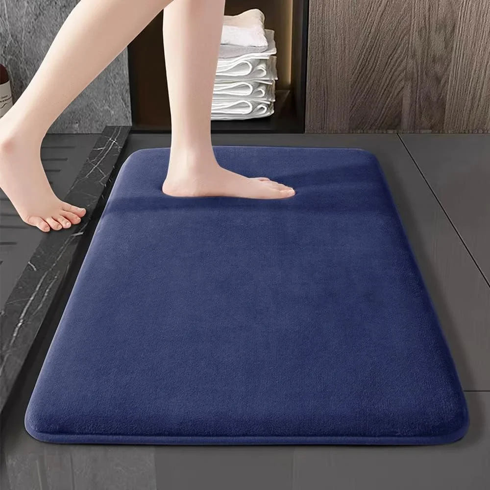 Super Absorbent Coral Velvet Bathroom Mat – Non-Slip Door & Floor Mat