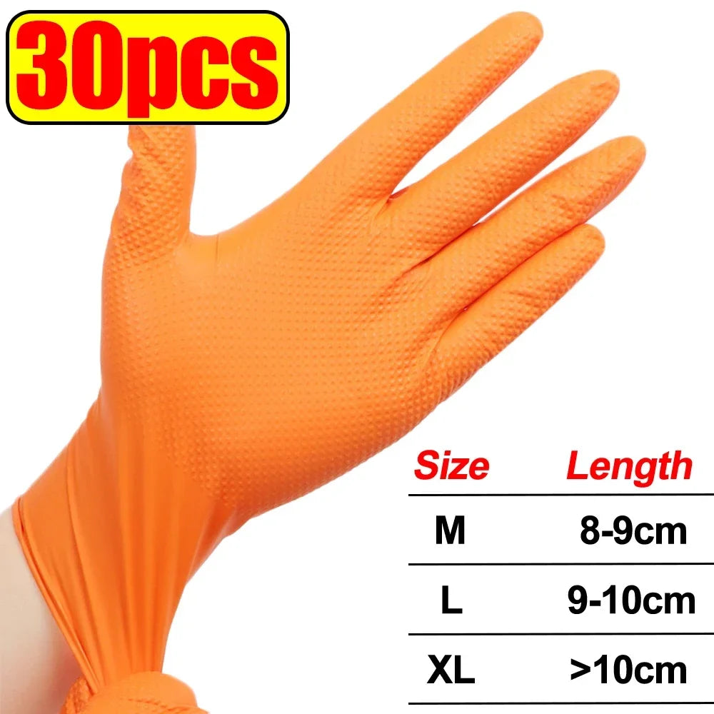 Heavy Duty Nitrile Gloves – 8Mil Thick Textured Grip Safety Work Gloves