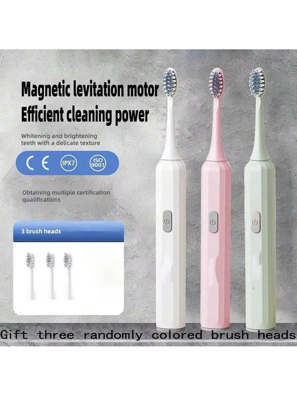 Automatic Sonic Electric Toothbrush for Adults – Rechargeable Tooth Cleaner with Soft Bristles | Deep Oral Cleaning & Whitening Toothbrush