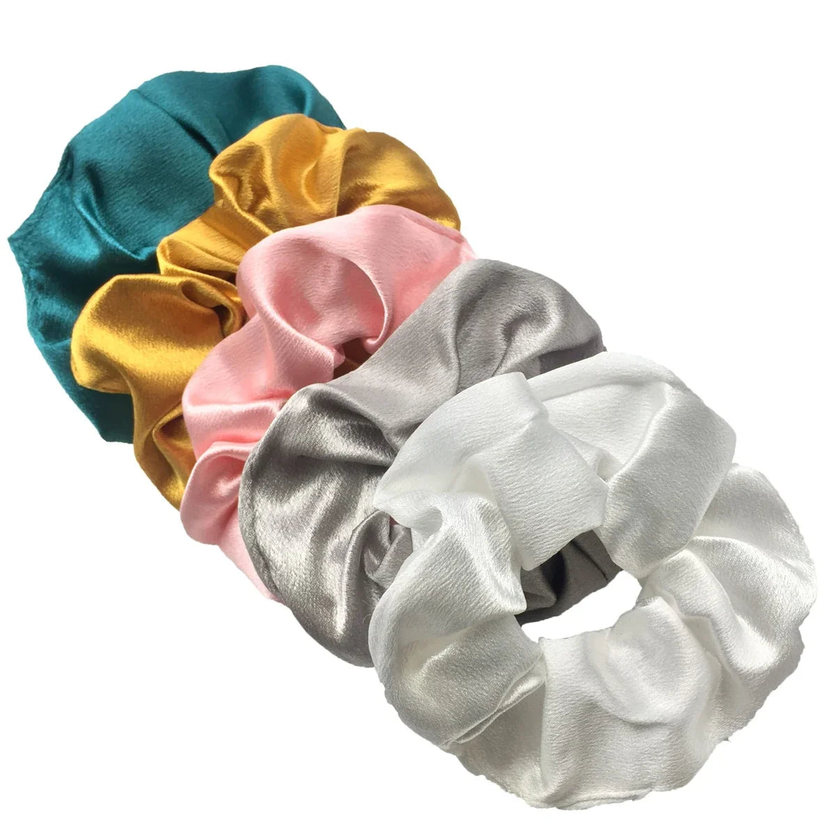 10/5 Pcs Satin Hair Scrunchies Set for Women & Girls – Soft Silk Elastic Hair Bands | Elegant Solid Color Ponytail Holders & Headwear Accessories