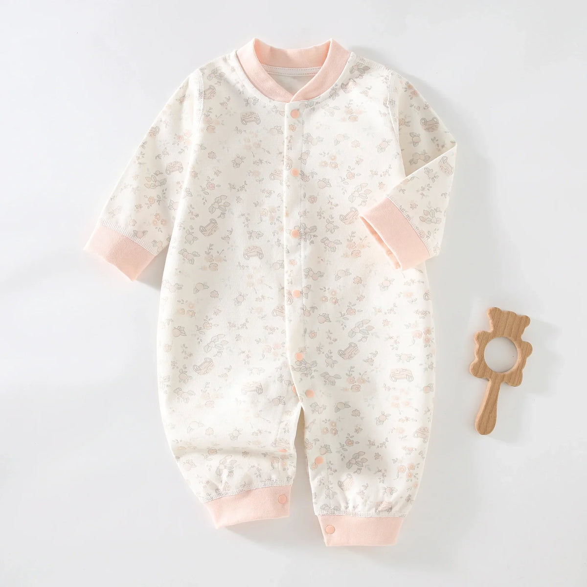 Bodysuit & One Pieces for Boys Girls Newborn Rompers Solid Color 100 Cotton 0-24M Long Sleeve Loungewear Outfit Thin Cute Design