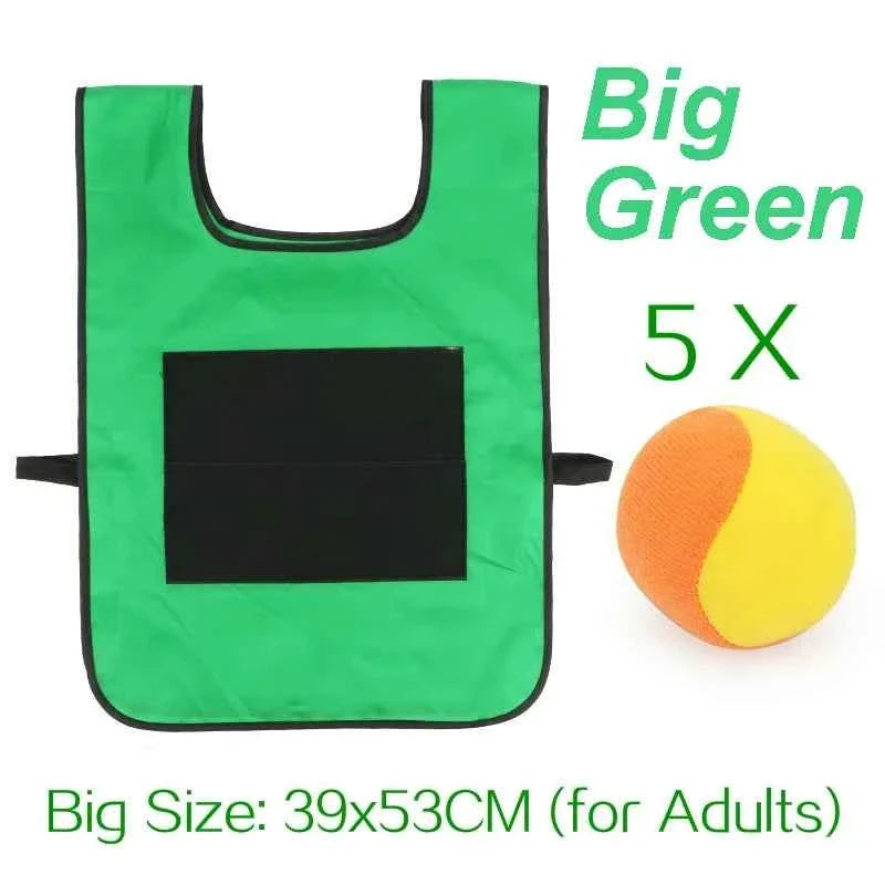 Sticky Dodge Ball Game Vest Outdoor Sports Toy Jersey Fabric  Props Throw Catch Soft Fleece Balls Safe for Kids Teens Adults