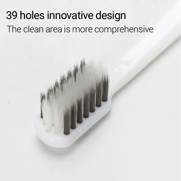 10-Pack Bamboo Charcoal Toothbrush Set – Ultra-Soft Silk Bristles for Men & Women | Eco-Friendly Black & White Adult Family Toothbrushes