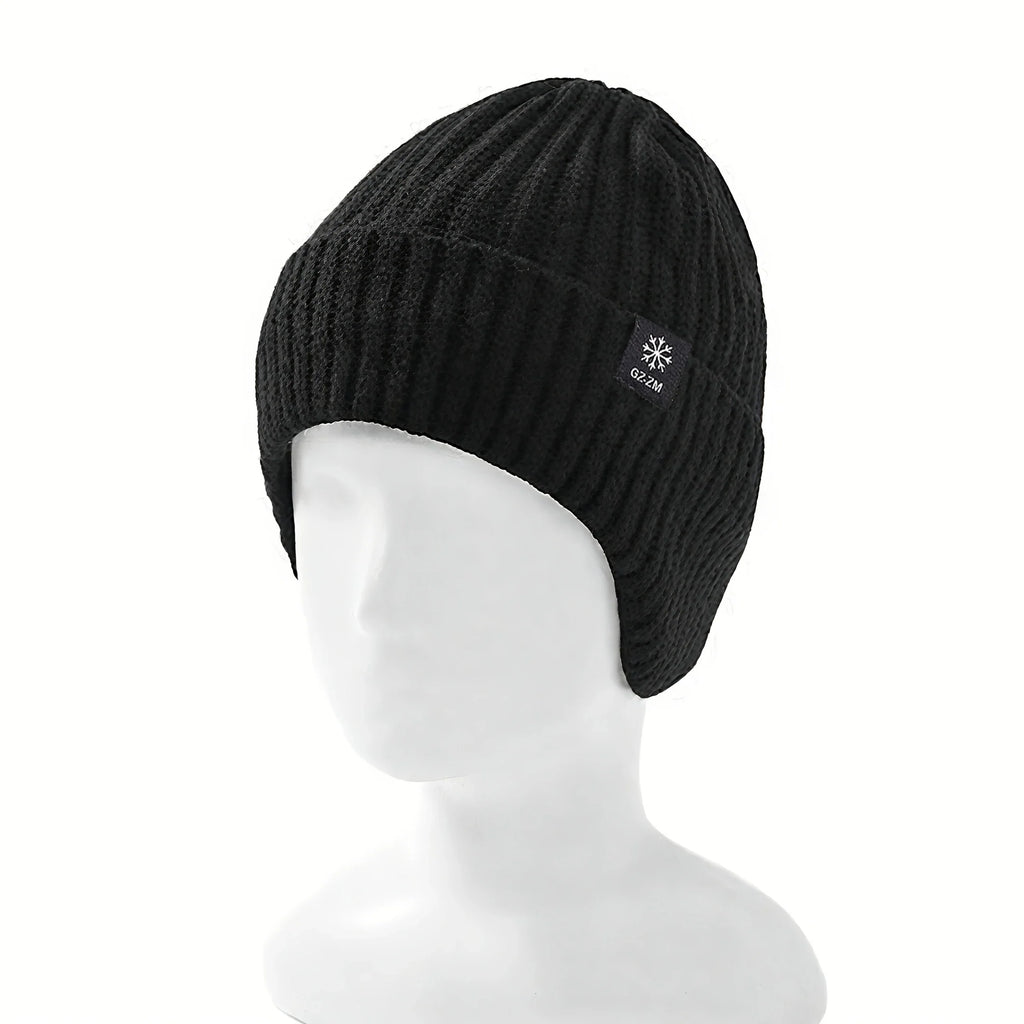 Winter warm woolen hat for middle-aged and elderly people, men's one-piece snowflake ear protection, thickened knitted hat for a