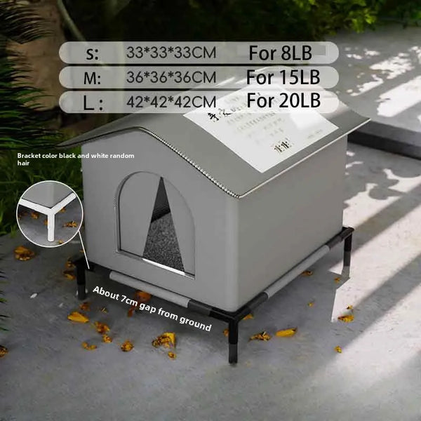 Waterproof Outdoor Pet House – Winter Warm Cat & Small Dog Cave Bed | Foldable, Washable, Cozy Shelter