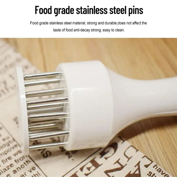 1Pc White Handheld Use Household Tender Meat Needle with Broken Tendons Pork Chop Chicken Chop Chicken Wings Meat Needle Hammer