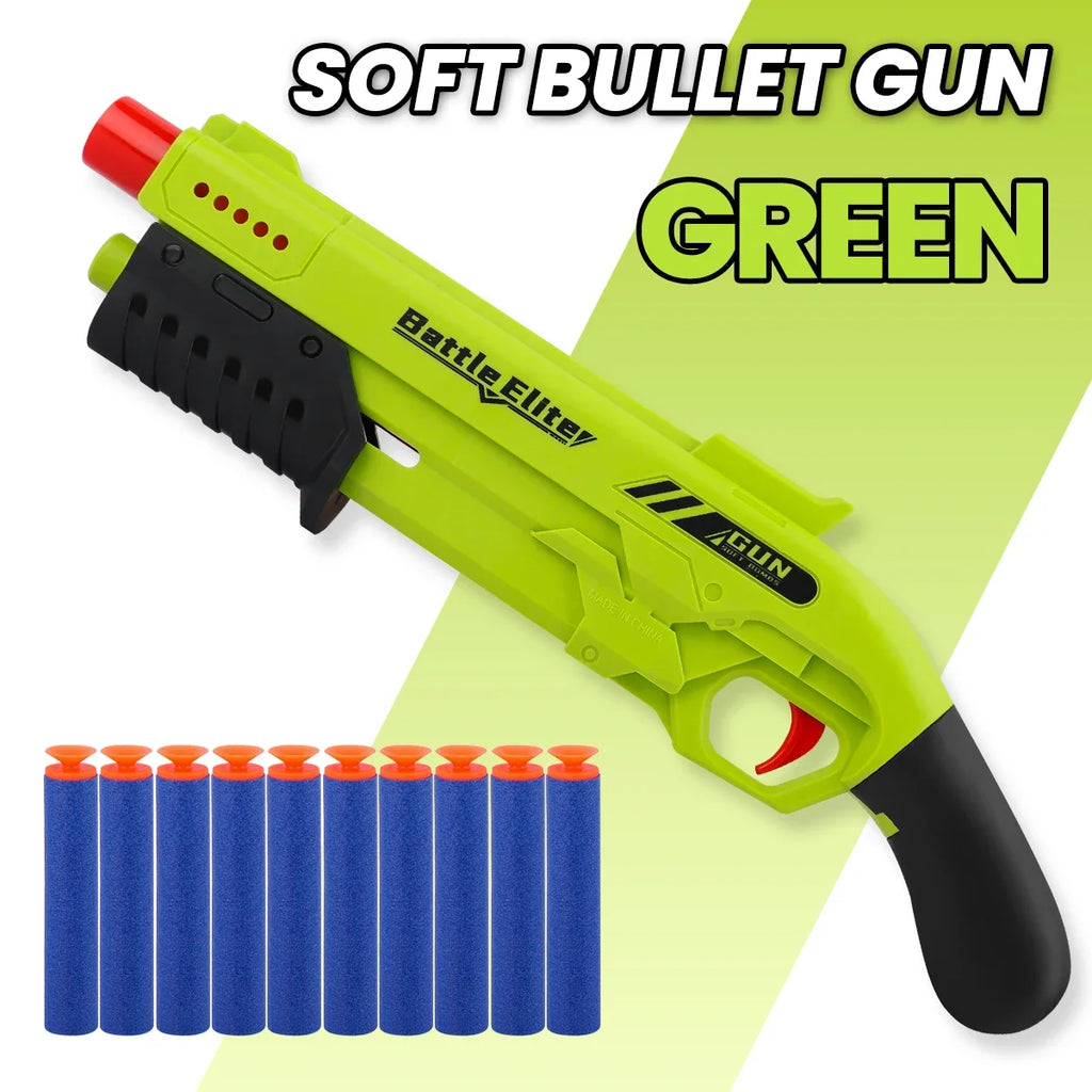 New Outdoor Kids Soft Bullet Blaster Manual Foam Dart Launcher Battle Toy Gun with Safe Ammo Multi-Color Options for Children's