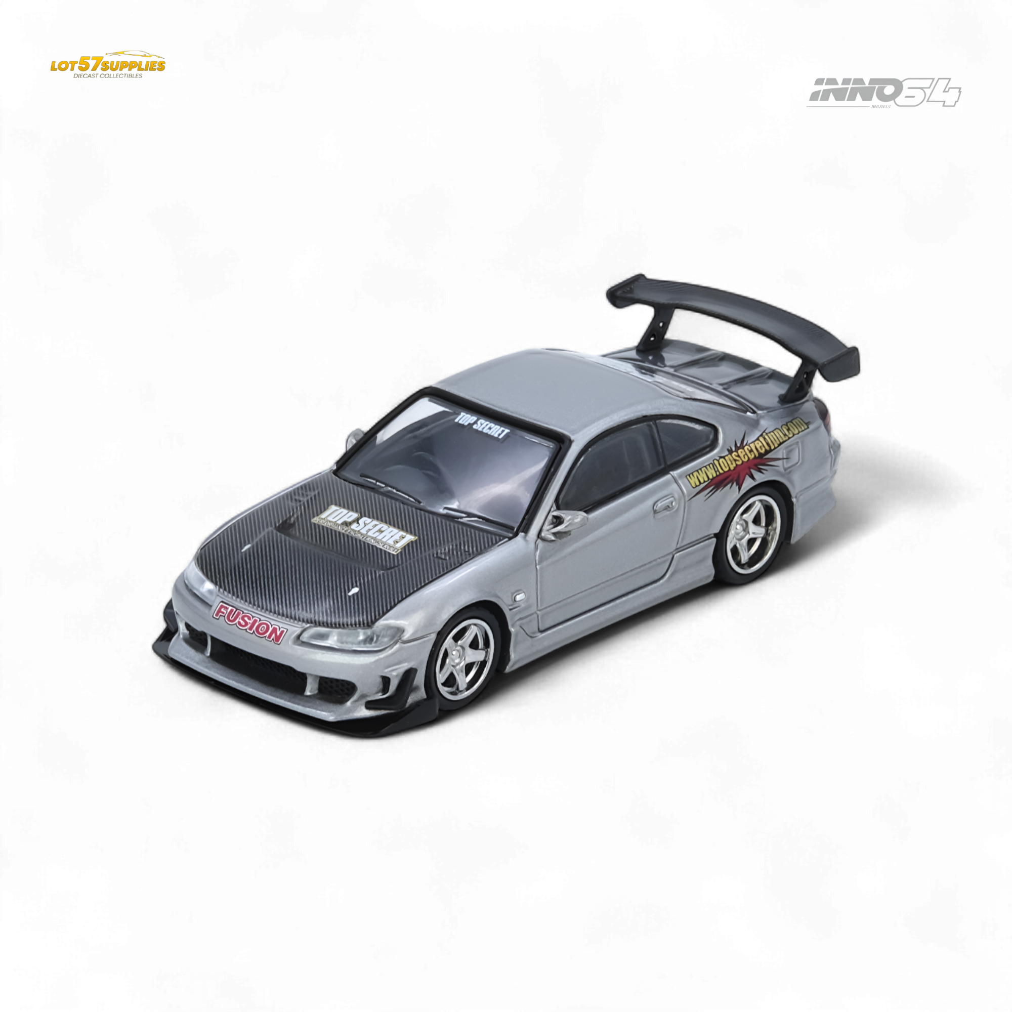 (Pre-Order) INNO64 TOP SECRET SILVIA - S15 Silver 1:64 Main image