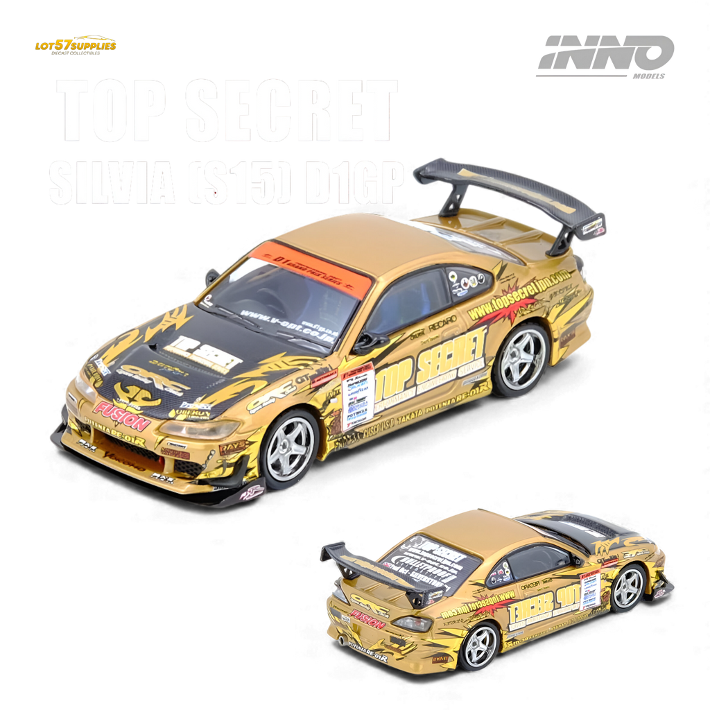 (Pre-Order) INNO64 TOP SECRET Silvia S15 D1GP Champion 2004 - Gold 1:64