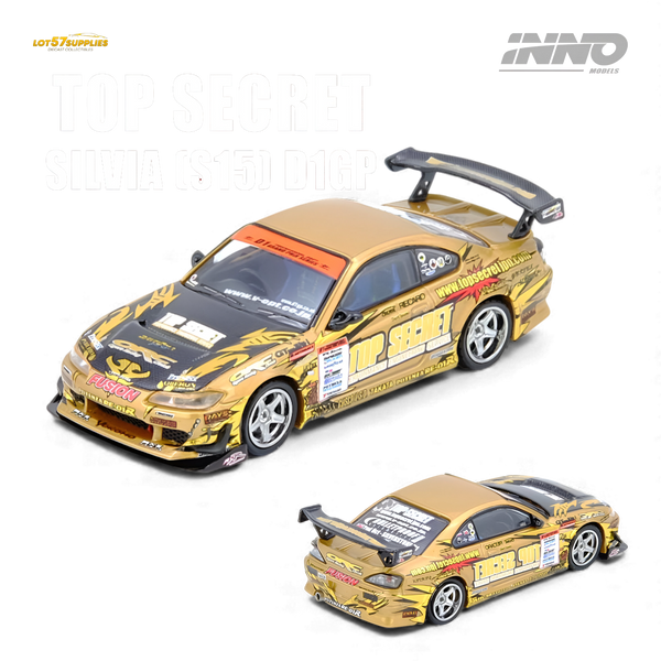 (Pre-Order) INNO64 TOP SECRET Silvia S15 D1GP Champion 2004 - Gold 1:64