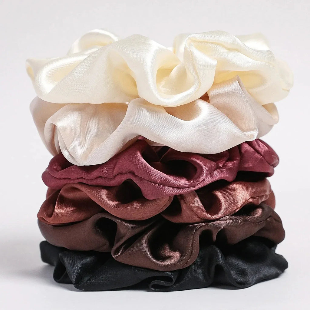 Satin Scrunchies Set for Women & Girls – 25/10/6 Pcs Elastic Hair Bands | Soft Silk Ponytail Holders & Fashion Hair Accessories