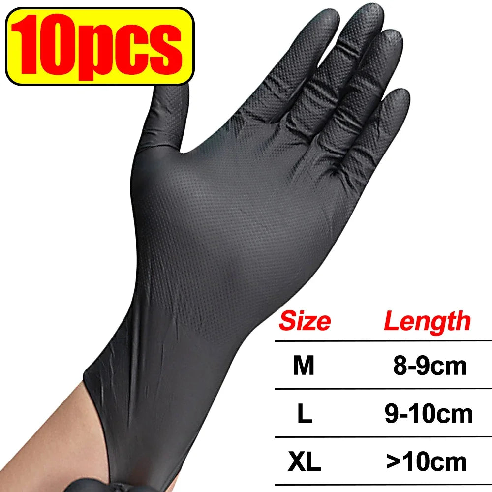Heavy Duty Nitrile Gloves – 8Mil Thick Textured Grip Safety Work Gloves