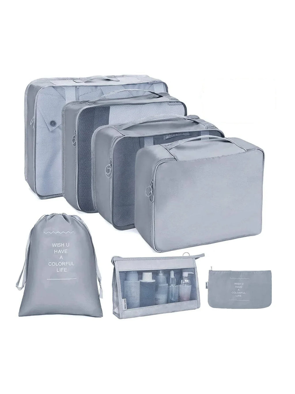 7/8/9/10-Pcs Travel Organizer Packing Cubes Set – Portable Luggage Storage Bags for Clothes, Shoes & Accessories