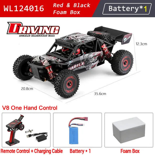 WLtoys 124016 V8 124019 Pro 1:12 4WD RC Racing Car High-Speed Brushless Motor Off-Road Remote Control Drift Climbing Kids Toys