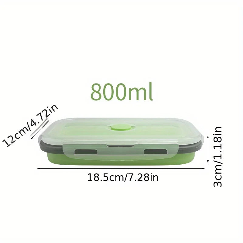 Collapsible Silicone Food Storage Containers – Stackable, Space-Saving, Microwaveable Lunch Boxes, 1/4PCS Set