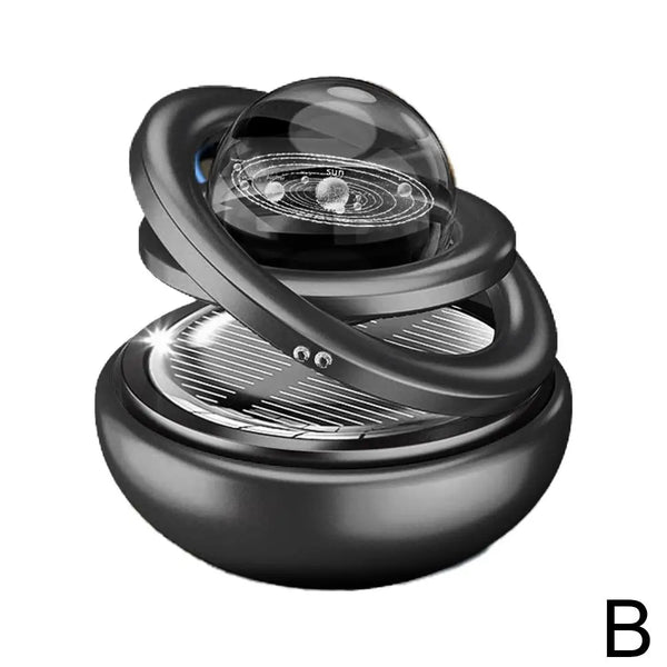 Solar-Powered Rotating Planet Car Air Freshener – Aromatherapy Diffuser, Auto Fragrance & Car Ornament