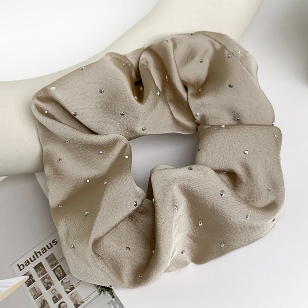 1/3PCS Satin Scrunchies with Rhinestones – Soft & Comfortable Hair Ties for Ponytails and Stylish Hair Accessories