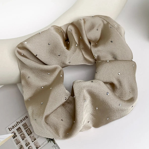 1/3PCS Satin Scrunchies with Rhinestones – Soft & Comfortable Hair Ties for Ponytails and Stylish Hair Accessories