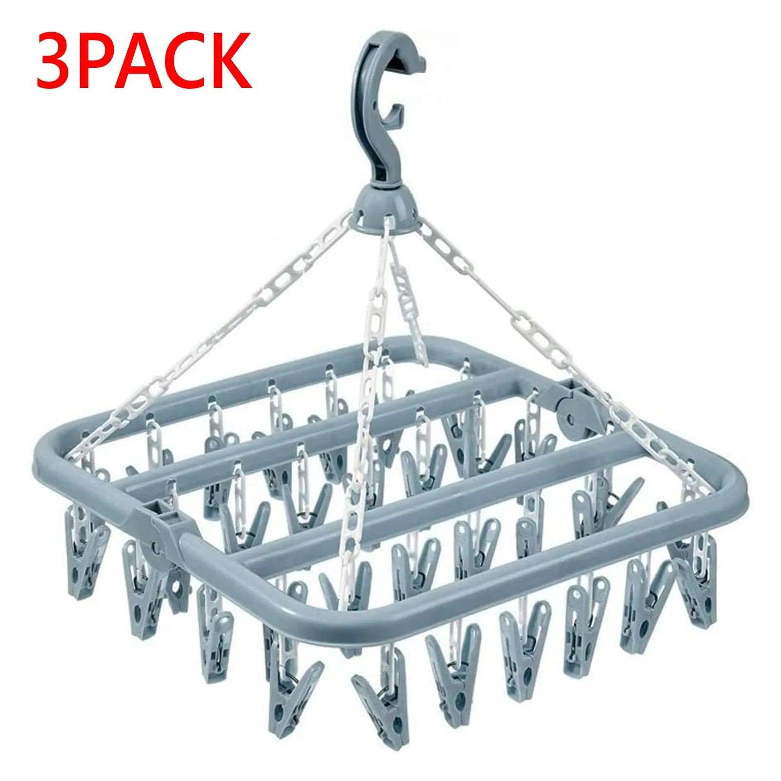 Foldable Drip Hanger with 32 Clips – Plastic Clothes Drying Rack