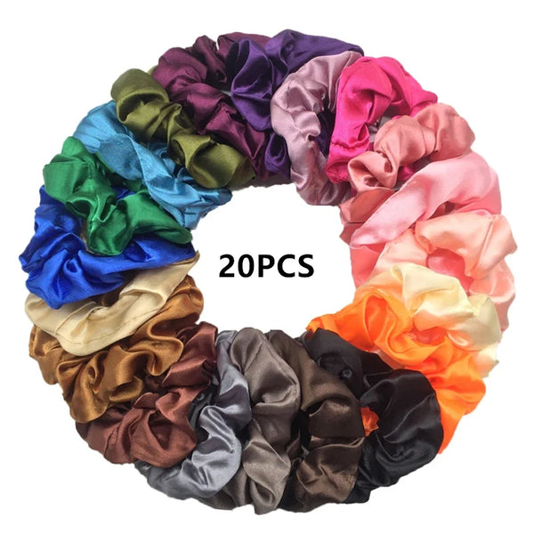 Satin Scrunchies Set for Women & Girls – 25/10/6 Pcs Elastic Hair Bands | Soft Silk Ponytail Holders & Fashion Hair Accessories