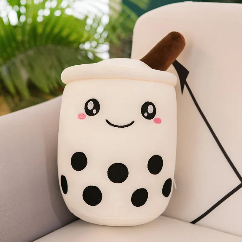 Kawaii Boba Fruit Bubble Tea All Series Cartoon Plush Toy Stuffed Animals Cute Food Milk Tea Soft Toys Room Decor Pillow Gifts