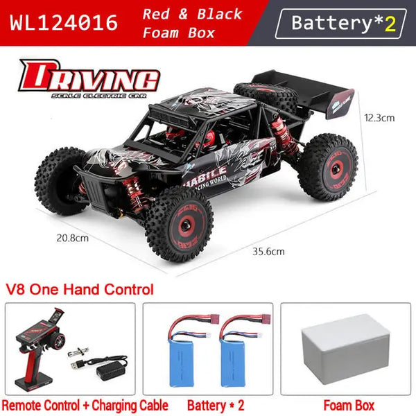 WLtoys 124016 V8 124019 Pro 1:12 4WD RC Racing Car High-Speed Brushless Motor Off-Road Remote Control Drift Climbing Kids Toys
