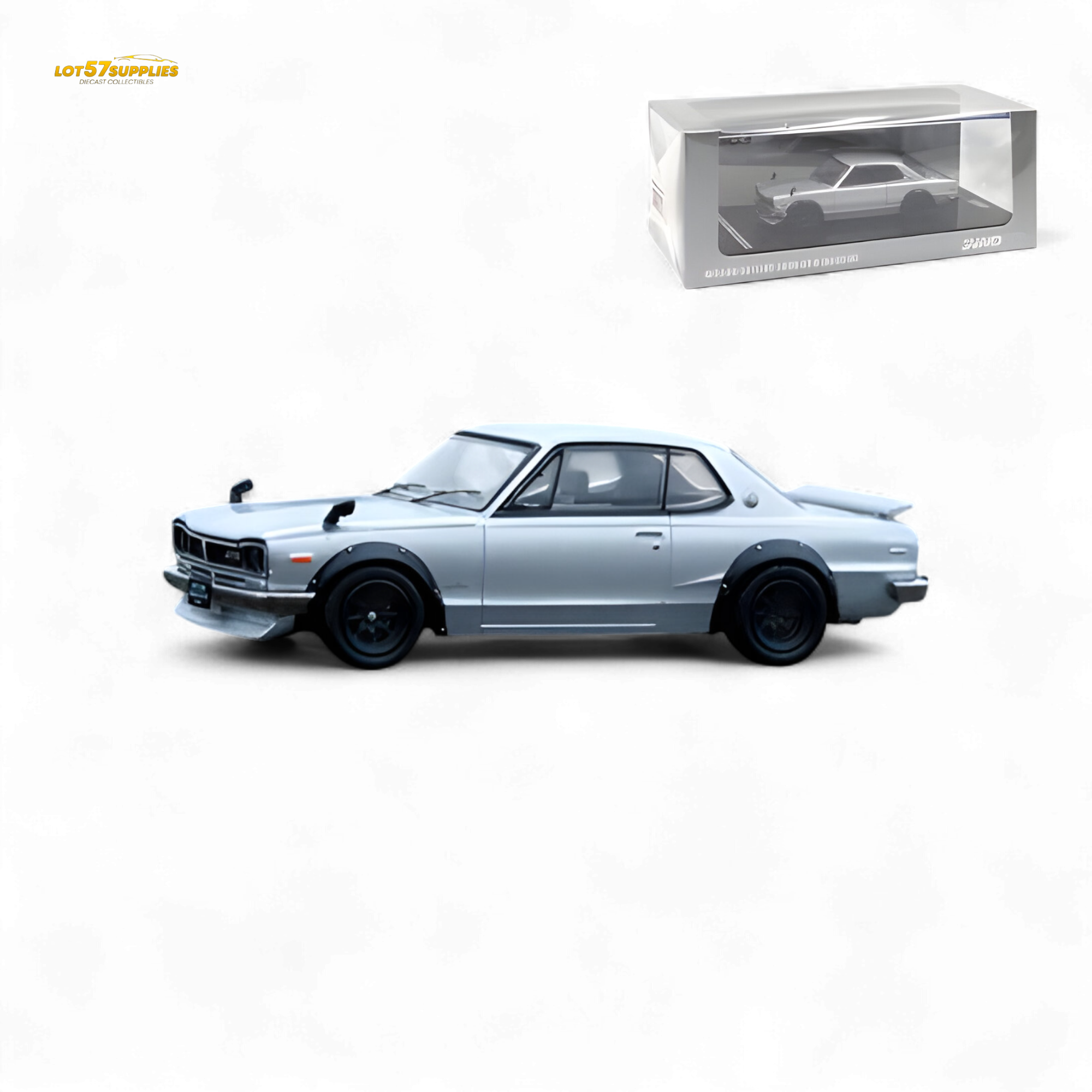 Inno64 Nissan Skyline 2000GT-R (KPGC10) in Silver 1:64 Main image