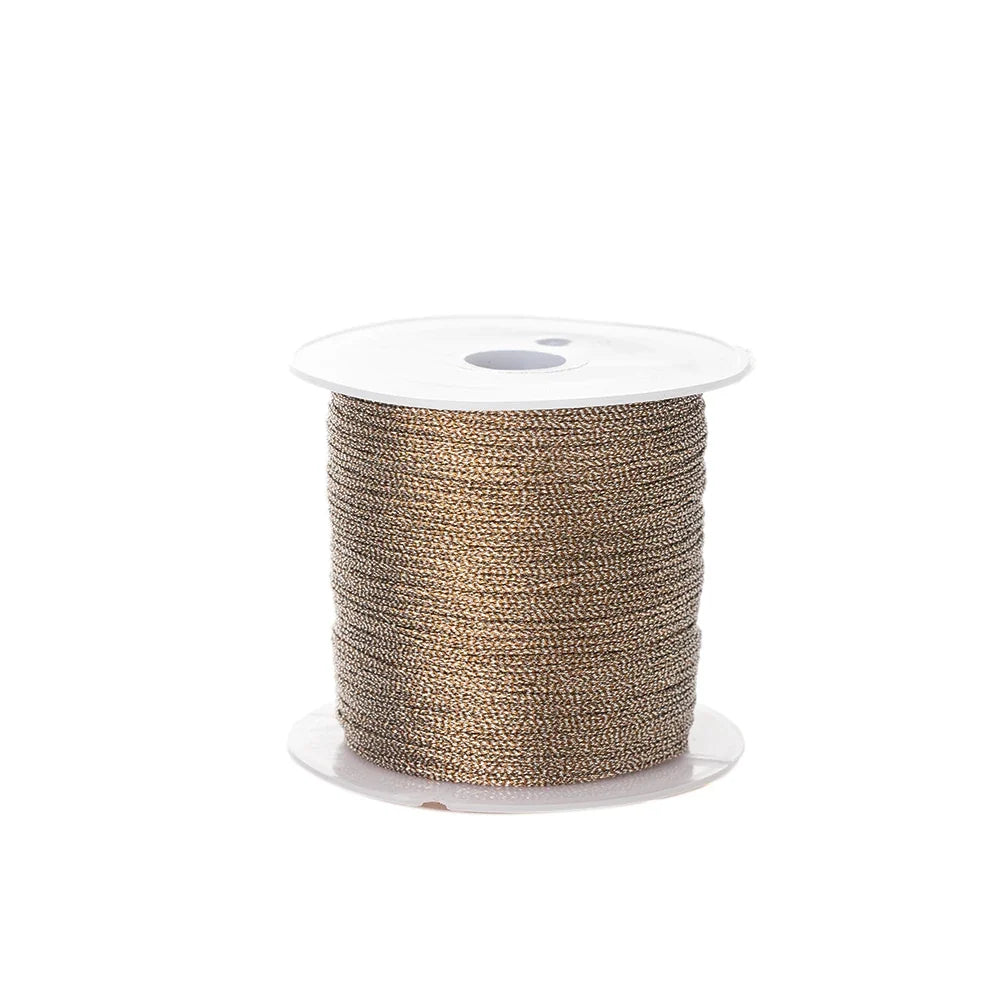 Metallic Beading Thread Cord – Rose Gold & Silver for DIY Jewelry