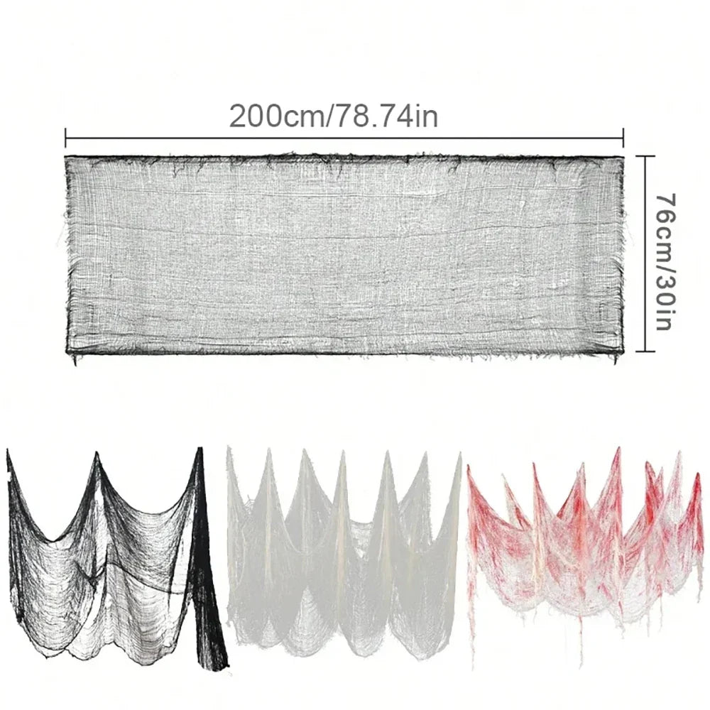 Halloween Bloody Gauze Decorations,Horror Bloody Cloth Bandage,Door Curtainsss,Halloween Haunted House Party Props