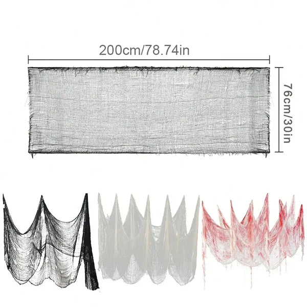 Halloween Bloody Gauze Decorations,Horror Bloody Cloth Bandage,Door Curtainsss,Halloween Haunted House Party Props