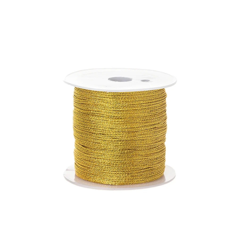 Metallic Beading Thread Cord – Rose Gold & Silver for DIY Jewelry