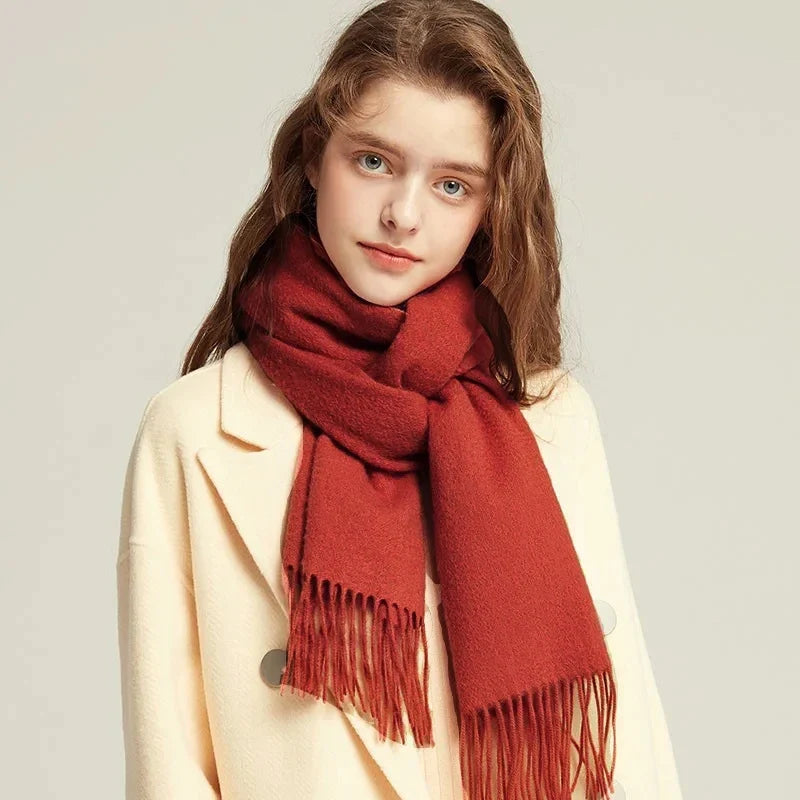 Solidlove 100% Wool Winter Scarf for Women – Luxury Cashmere-Feel Shawl, Poncho & Wrap | Warm Fashion Scarf for Ladies