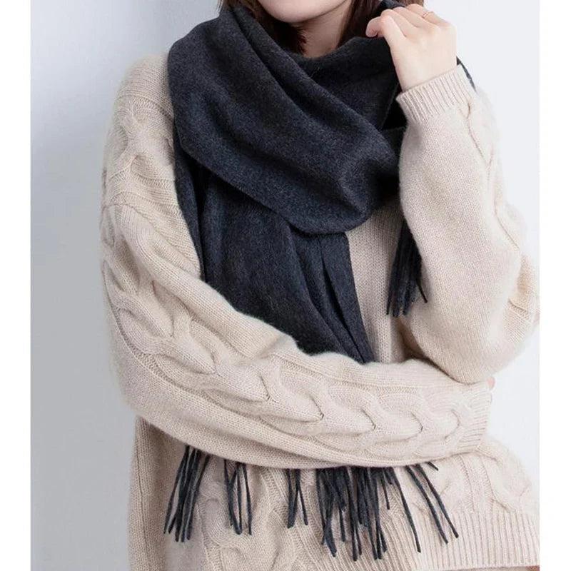 Solidlove 100% Wool Winter Scarf for Women – Luxury Cashmere-Feel Shawl, Poncho & Wrap | Warm Fashion Scarf for Ladies