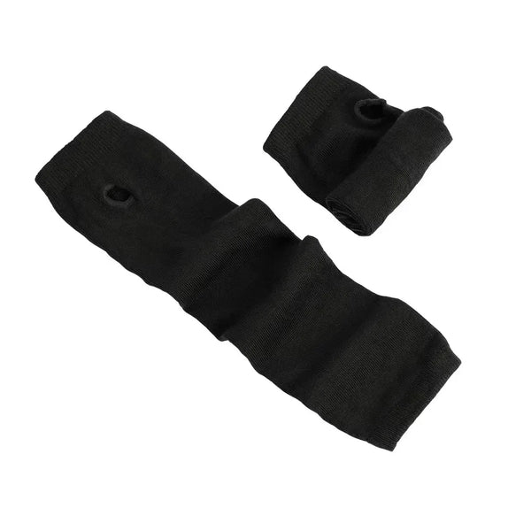 Punk Stripe Fingerless Gloves for Women & Men – Long Knitted Arm Warmers, Elastic Winter Cuffs, Hip-Hop Elbow Mittens for Outdoor & Streetwear