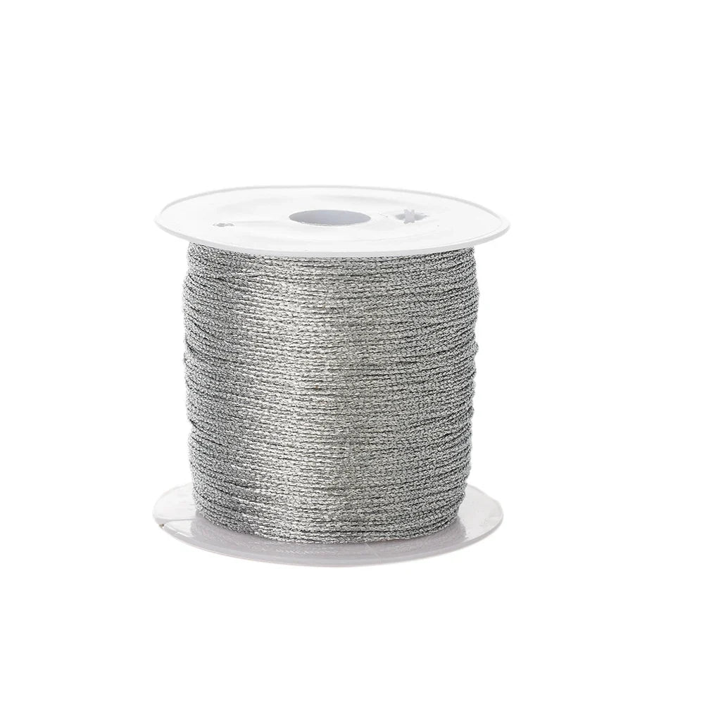Metallic Beading Thread Cord – Rose Gold & Silver for DIY Jewelry