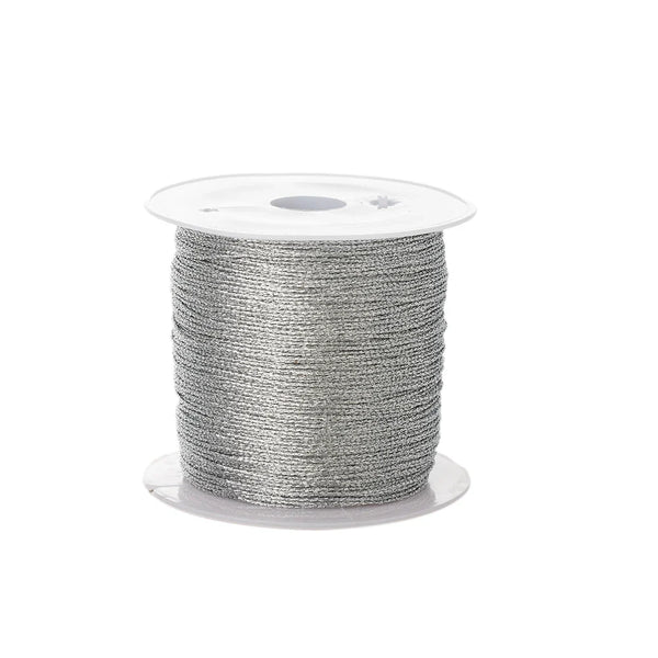 Metallic Beading Thread Cord – Rose Gold & Silver for DIY Jewelry