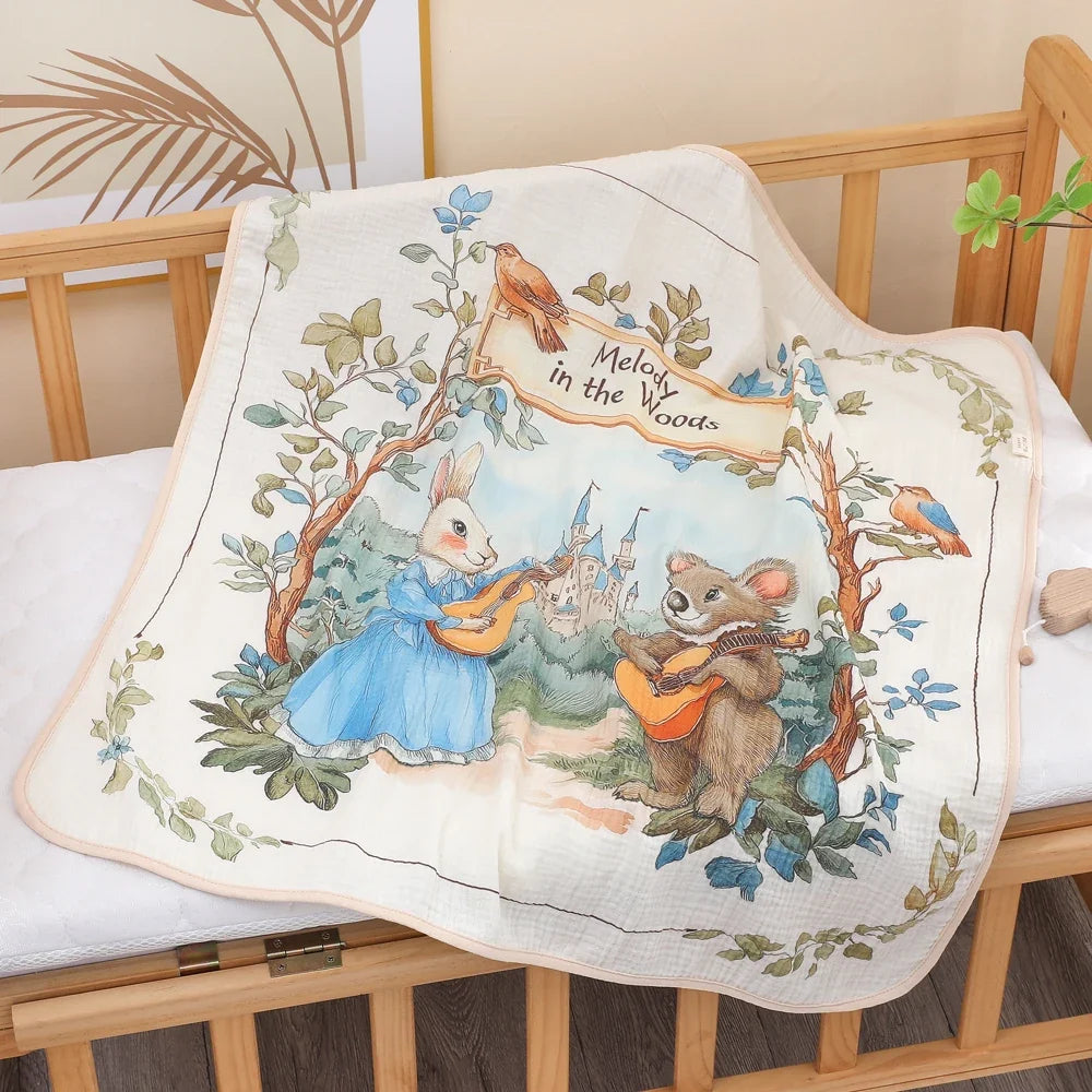 Newborn baby bath towel pure cotton gauze bath towel Class A soft children's blanket absorbent newborn baby blanket