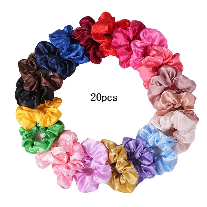 Satin Scrunchies Set for Women & Girls – 25/10/6 Pcs Elastic Hair Bands | Soft Silk Ponytail Holders & Fashion Hair Accessories