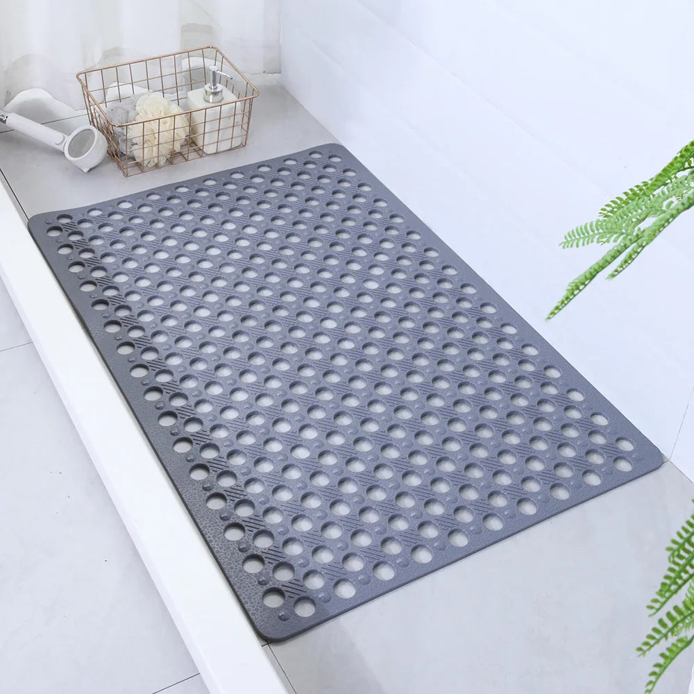 Non-Slip Bathroom Mat with Suction Cups – 43x75cm Quick Drain Shower Rug
