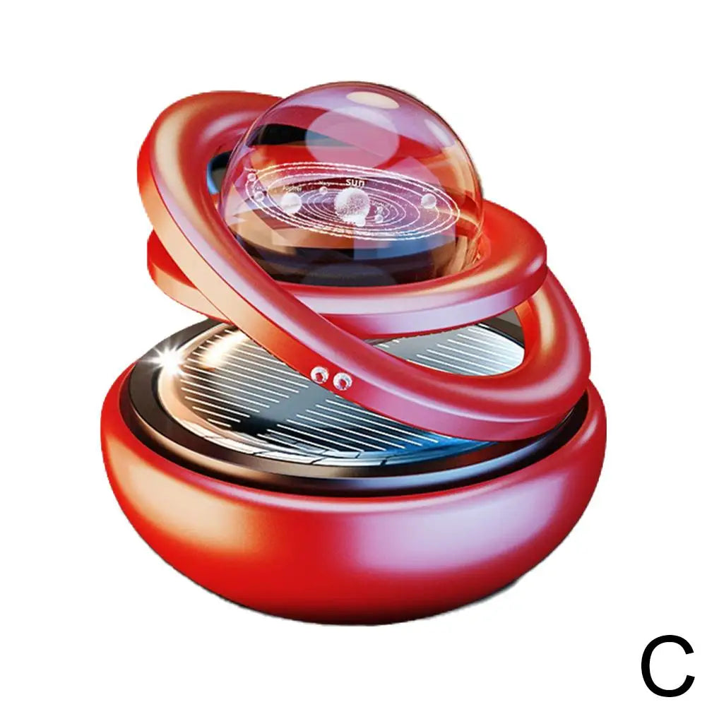 Solar-Powered Rotating Planet Car Air Freshener – Aromatherapy Diffuser, Auto Fragrance & Car Ornament