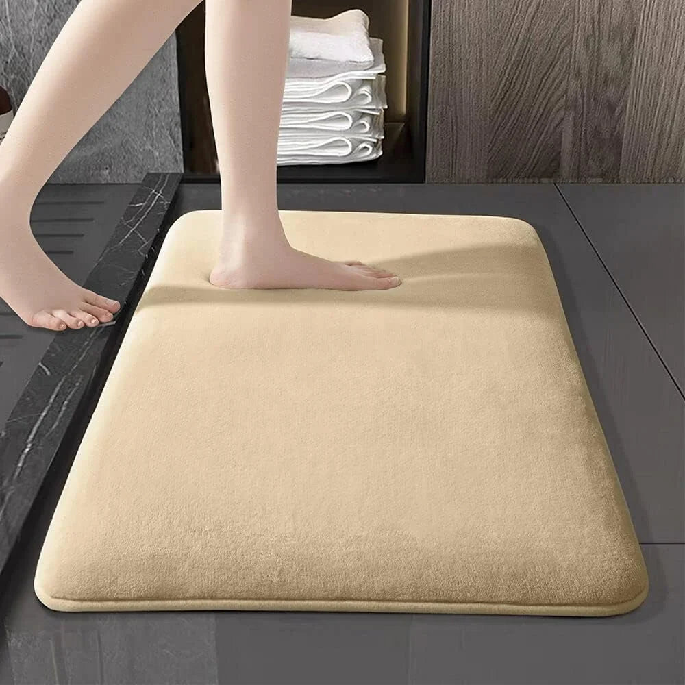 Super Absorbent Coral Velvet Bathroom Mat – Non-Slip Door & Floor Mat